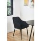 AKORD SJ.040 Bársony Étkezőszék Fekete Steppelt