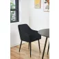 AKORD SJ.040 Bársony Étkezőszék Fekete Steppelt