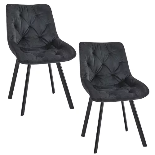 AKORD SJ.33 Bársony Steppelt Étkezőszék Fekete