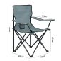   Fancy Garden ANTER Összecsukható Kempingszék Szürke Pohártartóval 2 db