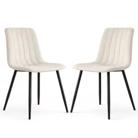 AKORD LIVO Étkezőszék Welúr Bézs Fekete Lábakkal 2 db
