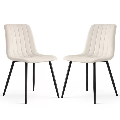 AKORD LIVO Étkezőszék Welúr Bézs Fekete Lábakkal 2 db