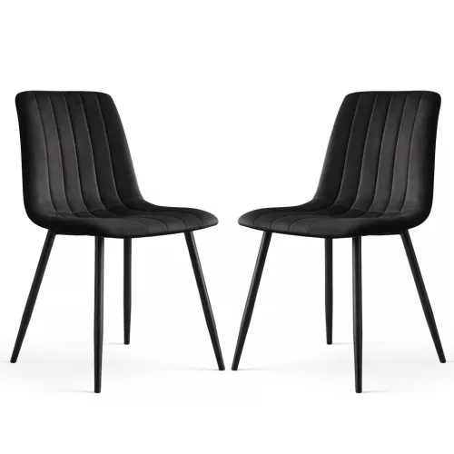 AKORD LIVO étkezőszék welur fekete pikírozott