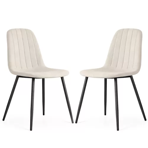 AKORD LUMO Kárpitozott Szék Bársony Bézs Fekete Lábakkal