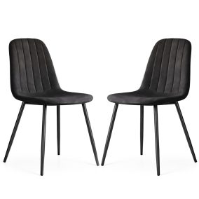 AKORD LUMO Kárpitozott Szék Welúr Fekete Fekete Lábakkal