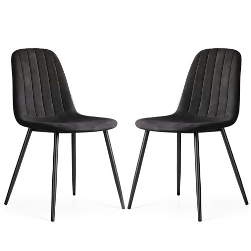 AKORD LUMO Kárpitozott Szék Welúr Fekete Fekete Lábakkal