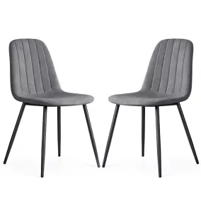   AKORD LUMO Kárpitozott Szék Welur Sötét Grafit Fekete Lábakkal 2 db