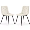 AKORD MILO Kárpitozott Pikírozott Szék Welur Bézs Fekete Lábakkal