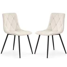 AKORD MILO Kárpitozott Pikírozott Szék Welur Bézs Fekete Lábakkal