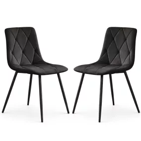 AKORD MILO Étkezőszék Welur Fekete Rombusz Steppelt