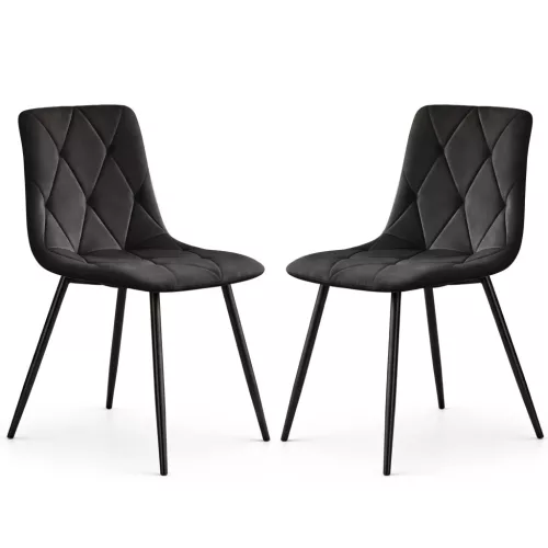 AKORD MILO Étkezőszék Welur Fekete Rombusz Steppelt