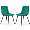 AKORD MILO Kárpitozott Szék Welur Palackzöld Fekete Lábakkal 2 db