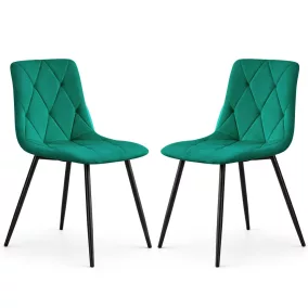  AKORD MILO Kárpitozott Szék Welur Palackzöld Fekete Lábakkal 2 db