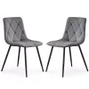 AKORD MILO Kárpitozott Szék Welur Sötét Grafit Fekete Lábakkal 2 db