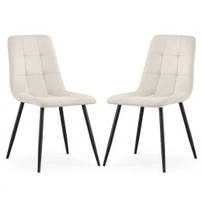   AKORD NERO kárpitozott étkezőszék welúr bézs pikírozott fekete lábakkal 2 db