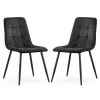 AKORD NERO Étkezőszék Welúr Fekete Kárpitozott Steppelt