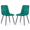 AKORD NERO Étkezőszék Welur Palackzöld Fekete Lábakkal 2 db