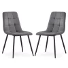 AKORD NERO Étkezőszék Welúr Sötétszürke Fekete Lábakkal 2 db