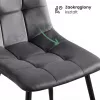 AKORD NERO Étkezőszék Welúr Sötétszürke Fekete Lábakkal 2 db