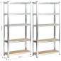 Fancy Garden Garázs Fém Polcrendszer Ezüst 70x30x154 MDF Polcokkal