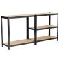 Fancy Garden Garázs Fém Polcrendszer Acél/MDF Fekete 175kg Teherbírás