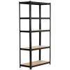 Fancy Garden Garázs Fém Polcrendszer Acél/MDF Fekete 175kg Teherbírás