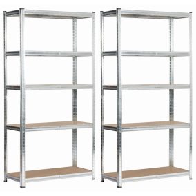   Fancy Garden Garázs Fém Polcrendszer Ezüst 80x180 Nagy Teherbírású