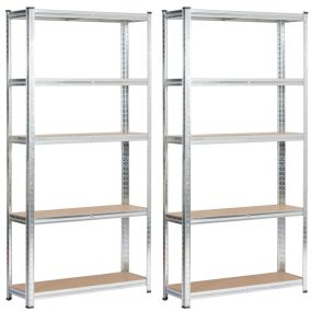 Fancy Garden Garázs Fém Polcrendszer Ezüst 90x180
