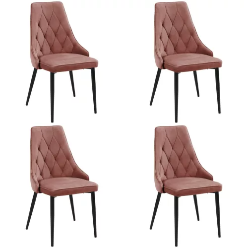 AKORD SJ.054 Glamour Bársony Étkezőszék Rózsaszín Steppelt