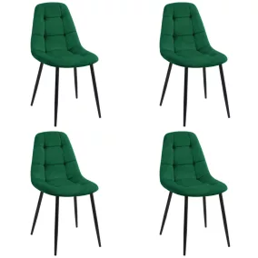   AKORD SJ.1 Bársony Étkezőszék Palackzöld Steppelt 4 darabos