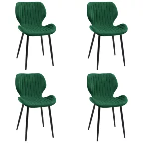   AKORD SJ.17 Bársony Étkezőszék Palackzöld Steppelt 4 darabos szett