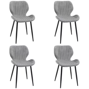   AKORD SJ.17 Bársony Étkezőszék Szürke Steppelt 4 darabos szett
