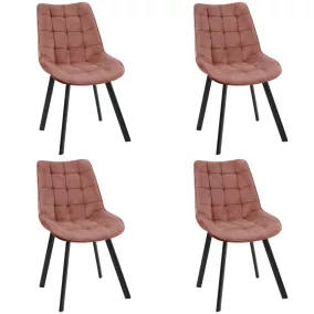 AKORD SJ.22 Étkezőszék Velúr Púderrózsaszín Steppelt