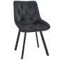   AKORD SJ.33 Bársony Étkezőszék Fekete Steppelt 4 darabos szett