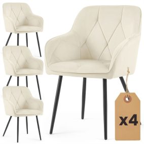 AKORD DIAMANTE kárpitozott szék welúr krém fekete lábak