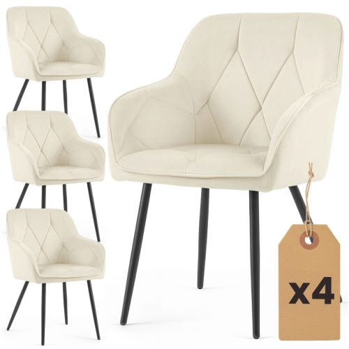 AKORD DIAMANTE kárpitozott szék welúr krém fekete lábak