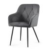 AKORD DIAMANTE kárpitozott szék welúr sötét grafit fekete lábakkal