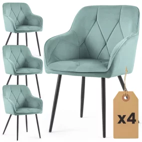   AKORD DIAMANTE kárpitozott szék welúr türkiz fekete lábakkal