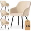 AKORD ESTELLE Tapicerowane Szék Welur Bézs Fekete Lábakkal 4 db