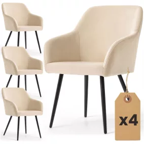   AKORD ESTELLE Tapicerowane Szék Welur Bézs Fekete Lábakkal 4 db