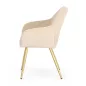 AKORD Furniture Factory ESTELLE Tapicerowane Krzesło Welur Bézs Arany Lábakkal