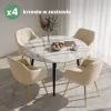 AKORD Furniture Factory ESTELLE Tapicerowane Krzesło Welur Bézs Arany Lábakkal