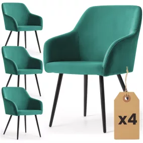   AKORD Furniture Factory ESTELLE Tapicerowane Szék Welur Palackzöld Fekete Lábakkal