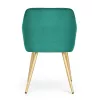 AKORD Furniture Factory ESTELLE tapicerowane szék welur butelkowa zielony arany lábakkal