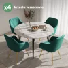 AKORD Furniture Factory ESTELLE tapicerowane szék welur butelkowa zielony arany lábakkal