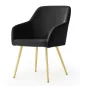   AKORD Furniture Factory ESTELLE Étkezőszék Welúr Fekete Arany Lábakkal 4 db