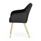  AKORD Furniture Factory ESTELLE Étkezőszék Welúr Fekete Arany Lábakkal 4 db