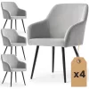AKORD ESTELLE kárpitozott szék welur szürke fekete lábakkal 4 db-os szett