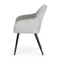   AKORD ESTELLE kárpitozott szék welur szürke fekete lábakkal 4 db-os szett