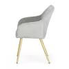 AKORD Furniture Factory ESTELLE Étkezőszék Welur Szürke Arany Lábakkal